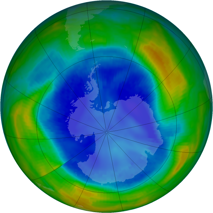 Antarctic ozone map for 23 August 1998